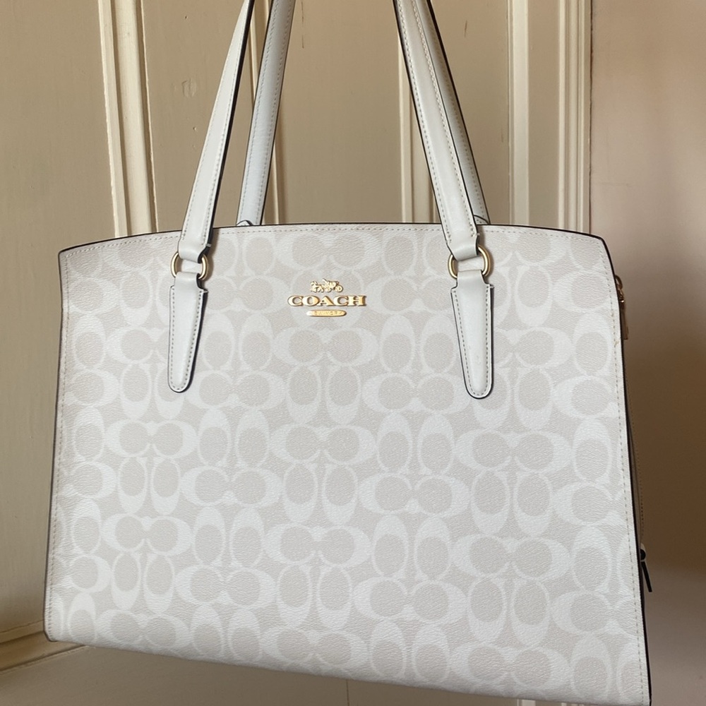 Coach monogram tote Milky White GHW